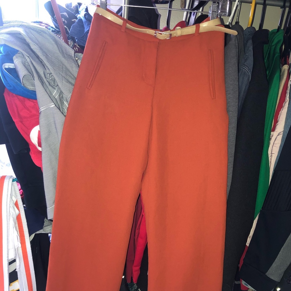 New Autumn Orange Dress Pants